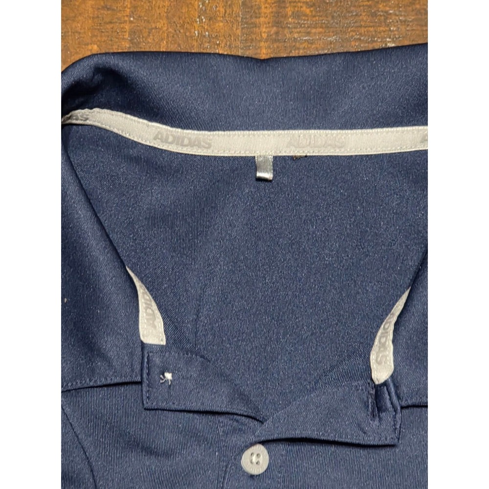 Adidas Long Sleeve Performance Polo Shirt Navy Blue - Picture 4 of 9